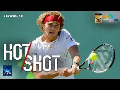 Superb point from Zverev to save set point against Isner in Miami
