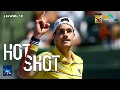 Isner saves crucial break point in style against Zverev in Miami !