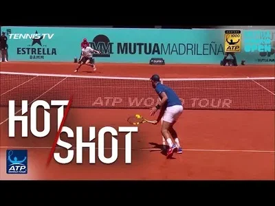 Paire follows tweener with a magnificent drop volley in Madrid