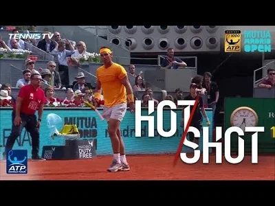 Nadal fires a winner coming from nowhere against Monfils
