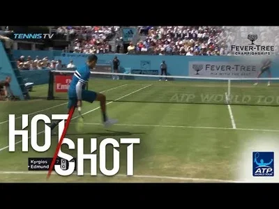 New Kyrgios tweener, followed by a volley winner at Queens