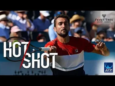 Amazing Cilic point against Djokovic in Queens Final