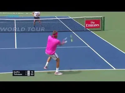 Tsitsipas perfectly lobs Goffin in Washington 2018