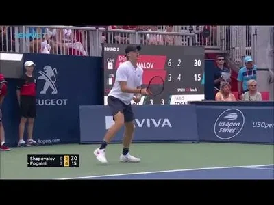 Shapovalov Backhand special against Fognini in Toronto