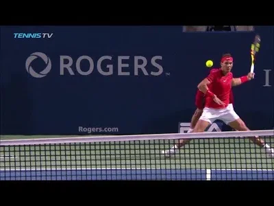 Unreal curling forehand pass from Nadal against Khachanov in Toronto