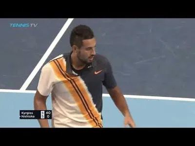 Kyrgios' rocket forehand winner against Nishioka in Tokyo
