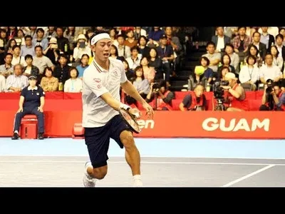 Wonderful point from Nishikori against Tsitsipas in Tokyo