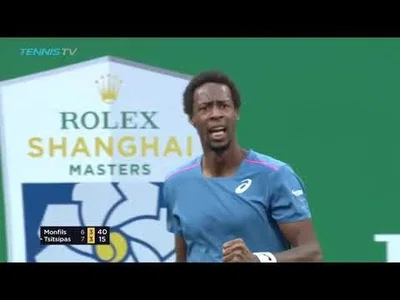 Enormous rally between Monfils and Tsitsipas in Shanghai