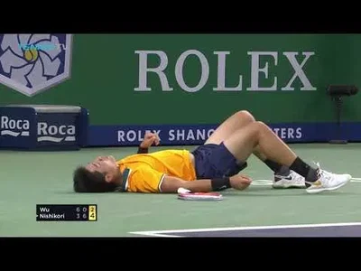 Huge rally between Nishikori and Wu in Shanghai