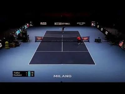 Tiafoe replies to drop shot with drop shot against Hurkacz in Milan