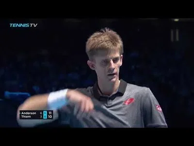 Anderson earns match point with superb forehand against Thiem