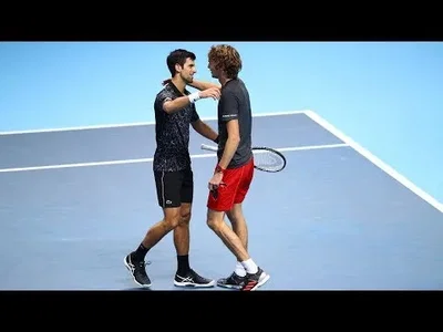 Zverev's title point against Djokovic at the ATP Finals in London