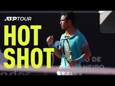 Dellien displays deft touch on this drop volley at Rio de Janeiro