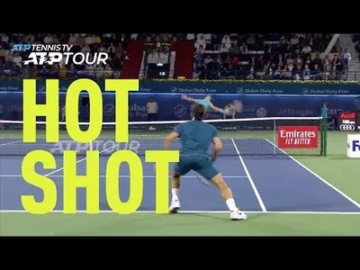 Kohlschreiber's wondeful high backhand volley against Federer in Dubai