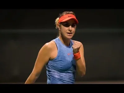 Superb point from Bencic to get the break in Indian Wells