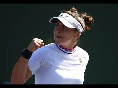 Andreescu delivers splendid drop shot againsy Muguruza in Indian Wells