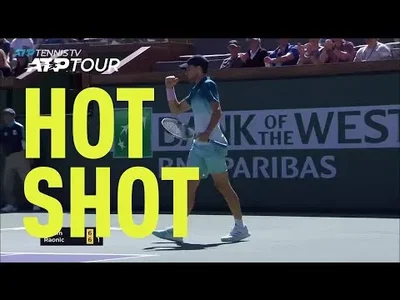 Thiem's tremendous backhand pass against Raonic in Indian Wells