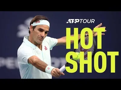 Federer hits perfect backhand down the line against Albot in Miami