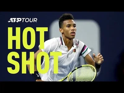 Auger-Aliassime outrageous drop volley against Coric at Miami