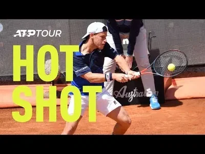 Huge backhand winner from Schwartzman against Nishikori in Rome