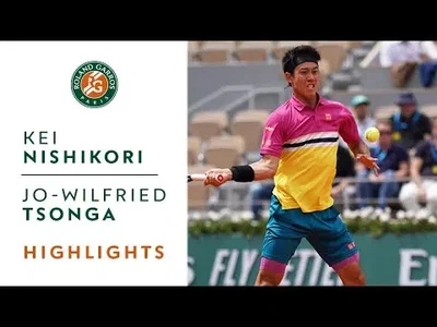 Highlights of Nishikori vs Tsonga in Round 2 at Roland-Garros