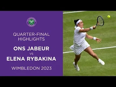 Highlights from Jabeur vs Rybakina in Wimbledon 2023 Quarter-Finals.