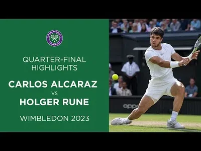 Highlights of Alcaraz vs Rune at Wimbledon