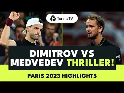 Highlights of Dimitrov vs Medvedev marathonvthriller in Paris