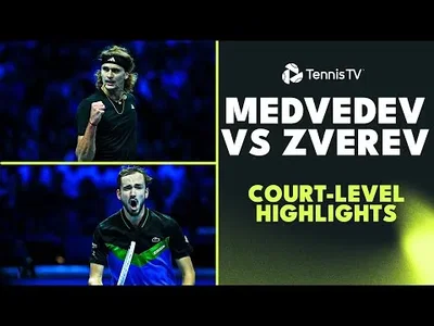 Court-Level highlights of Medvedev win over Zverev in Turin