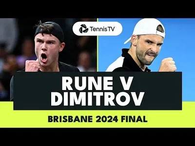 Highlights of Dimitrov earning title against Rune in Brisbane