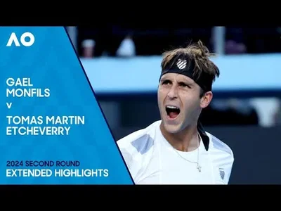 Highlights of Etcheverry's win over Monfils in Melbourne