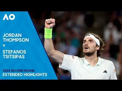 Highlights of Tsitsipas' win over Thompson at the Australian Open