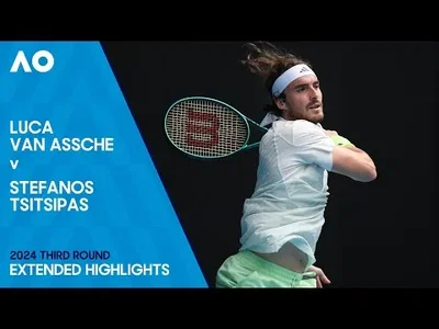 Highlights of Tsitsipas' win over Van Assche at the Australian Open