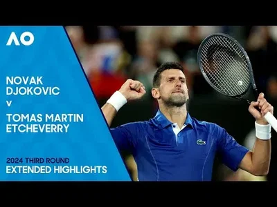 Highlights of Djokovic's win against Etcheverry at the Australian Open