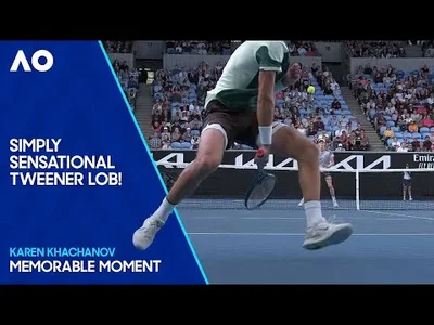 Crazy Tweener Lob from Khachanov against Sinner at the Australian Open!