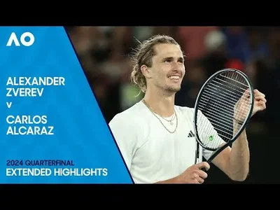 Highlights of Zverev upsetting Alcaraz at the Australian Open