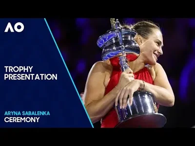 Women's Singles Ceremony after Sabalenka v Zheng at the Australian Open