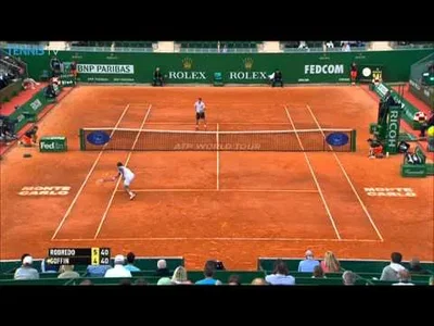 Robredo hits Hot Shot against Goffin at Monte-Carlo 2014 (Monday)