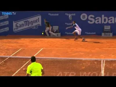 Hot Shot from Robredo who lobs perfectly Cilic in Barcelona on Thursday
