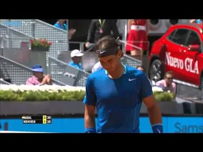 Nieminen's passing Hot Shot against Nadal Thursday in Madrid