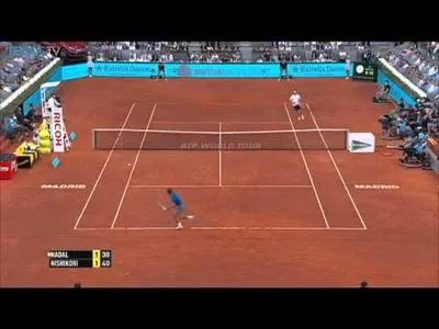 Hot Shot from Nishikori against Nadal in Madrid Final