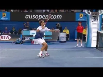 Beautiful lob from Djokovic on Wawrinka - Australian Open 2015