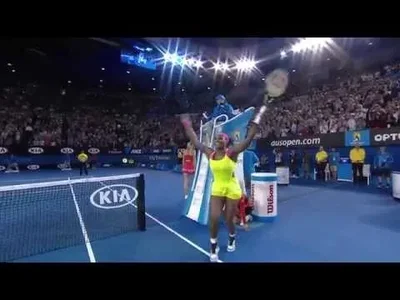Incredible joy of Serena Williams after the title point - Australian Open 2015