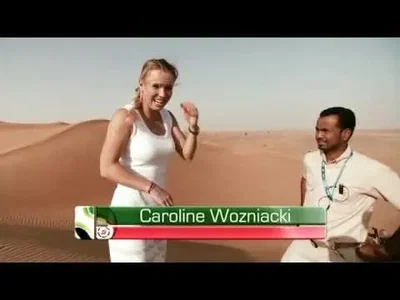 Caroline Wozniacki Tries Sand Boarding In Dubai