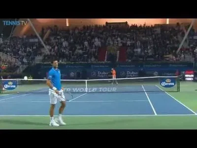 Federer Blistering Backhand against Djokovic in Dubai Final