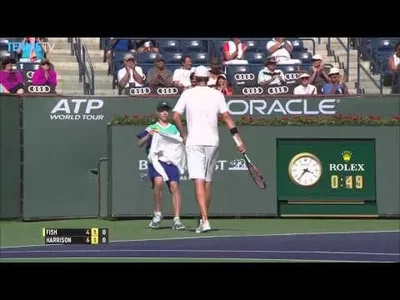 Perfect drop shot from Fish against Harrison in Indian Wells