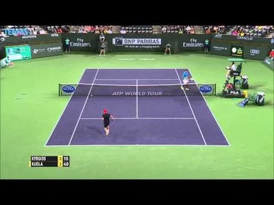 Touchy volley from Kyrgios against Kudla in Indian Wells