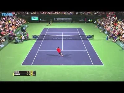 Perfect lob from Dodig against Ferrer in Indian Wells