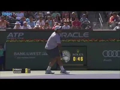 Monumental Ace from Verdasvo against Nishikori in Indian Wells!