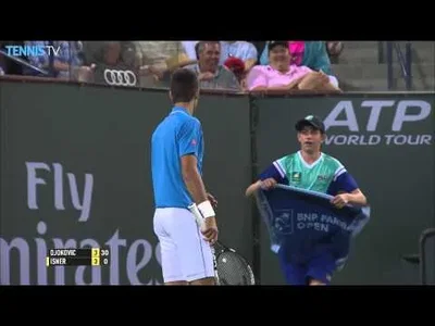 Djokovic lobs perfectly Isner in Indian Wells